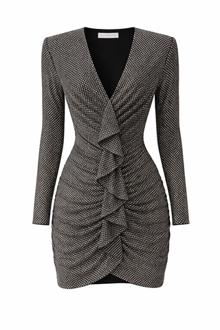 Елегантна рокля с камъни – Slim Fit & Evening Chic стил
