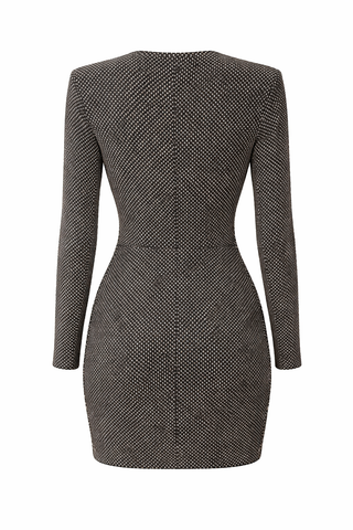 Елегантна рокля с камъни – Slim Fit & Evening Chic стил