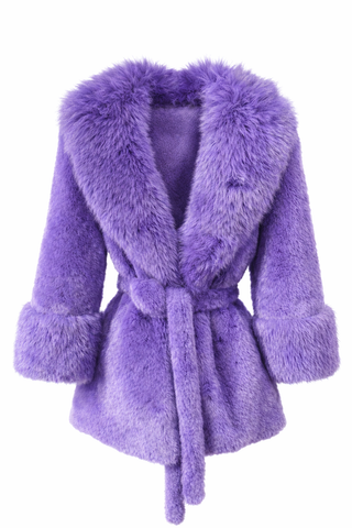 Дамско пухено палто Lavender Glam – Luxury Faux Fur Style S М L Purple