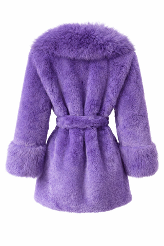 Дамско пухено палто Lavender Glam – Luxury Faux Fur Style