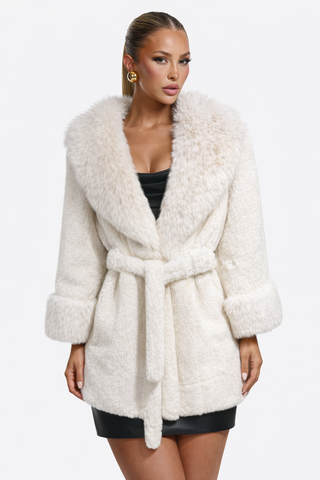 Дамско пухено палто Lavender Glam – Luxury Faux Fur Style