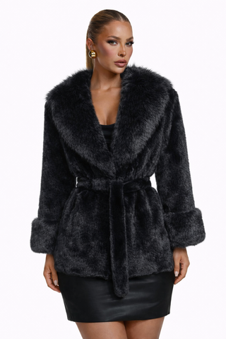 Дамско пухено палто Lavender Glam – Luxury Faux Fur Style