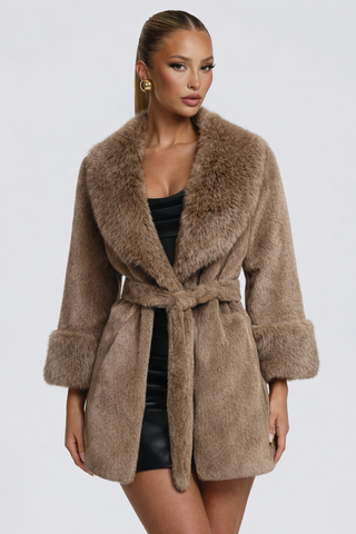 Дамско пухено палто Lavender Glam – Luxury Faux Fur Style