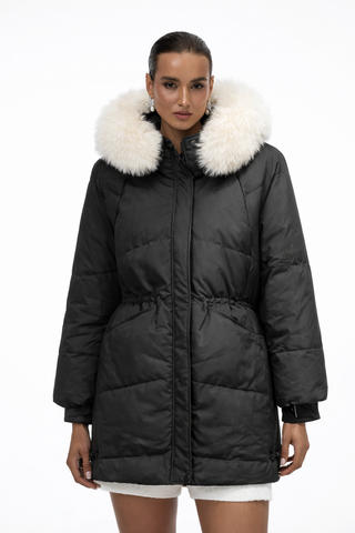 Дамско пухено яке с пухена качулка – Winter Luxe Jacket Black