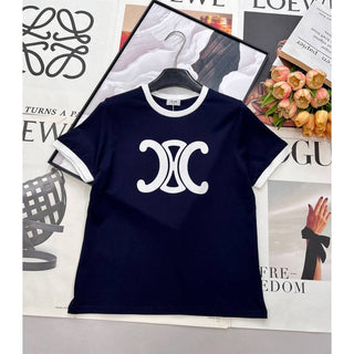 Дамска Тениска Navy Blue с Контрастно Лого